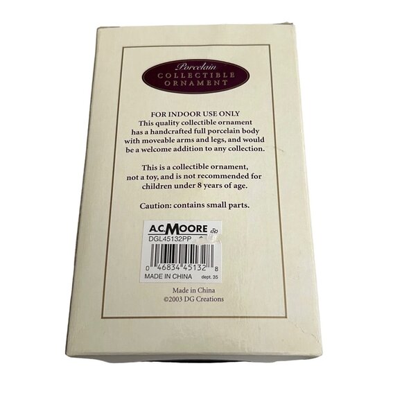 Porcelain Doll Ornaments - Set of 2 - Adorable Dolls with Dreese & Hats - Picture 12 of 14